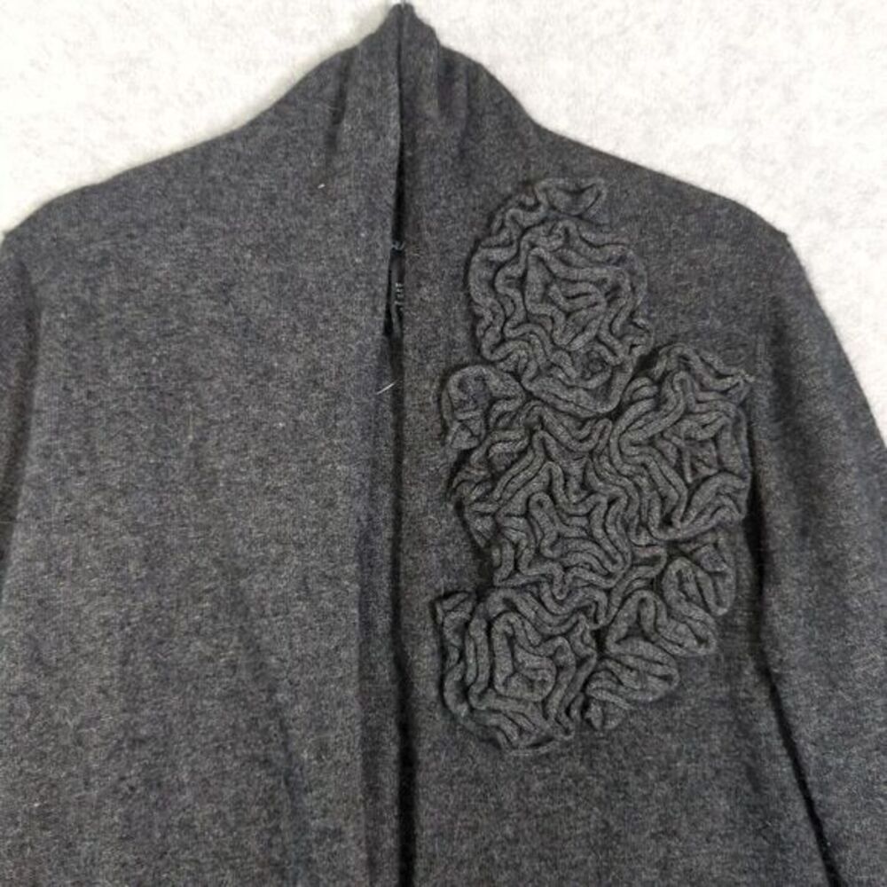VTG Cynthia Rowley Gray Angora Wool Blend Cardigan Sweater Womens Mโ